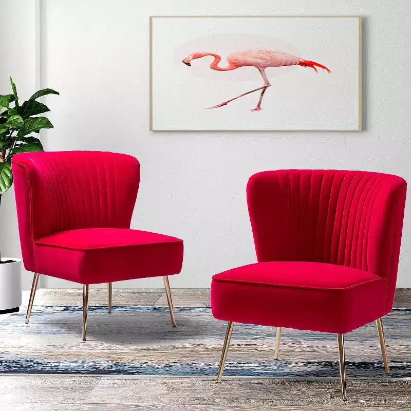 Lot de 2 chaises d'appoint Quentin en velours avec siège rembourré | Karat Home