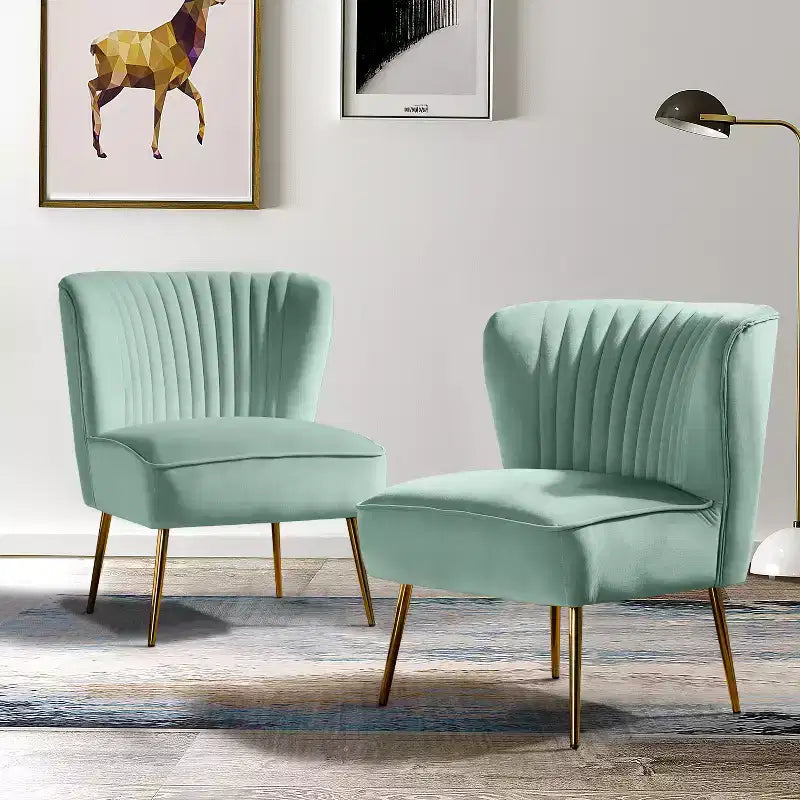 Lot de 2 chaises d'appoint Quentin en velours avec siège rembourré | Karat Home