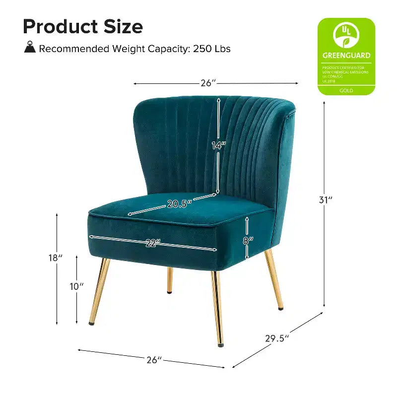 Lot de 2 chaises d'appoint Quentin en velours avec siège rembourré | Karat Home