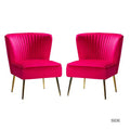 Quentin Velvet Accent Side Chair with Padded Seat Set of 2 | Karat Home