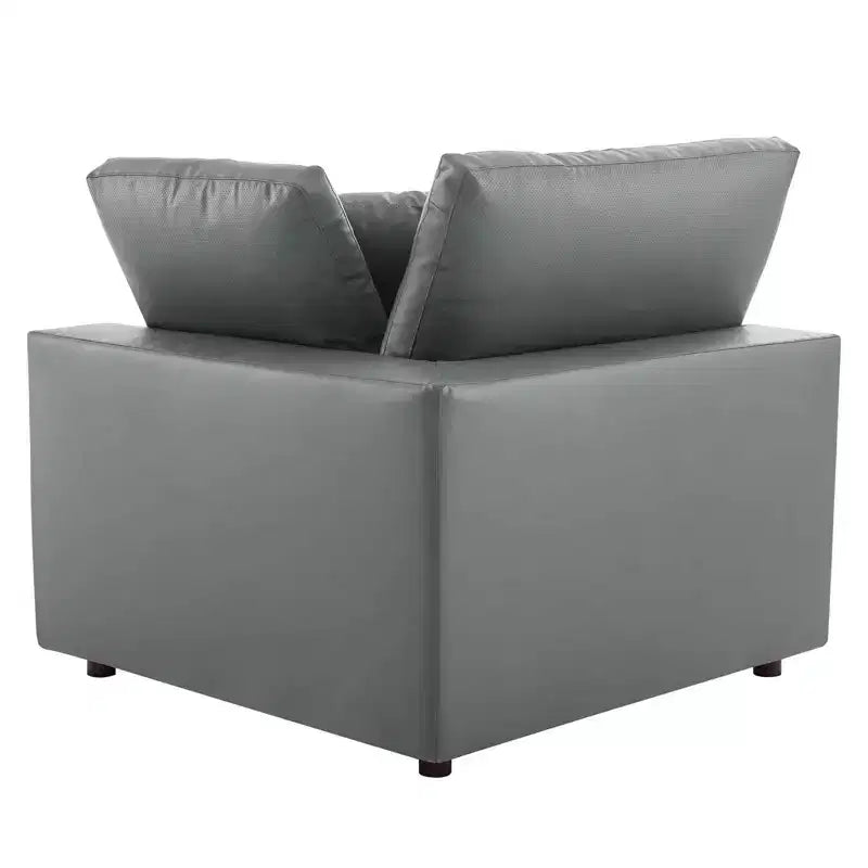 Commix Chaise d'Angle surdimensionnée en Similicuir Rembourrée de Duvet - Modway