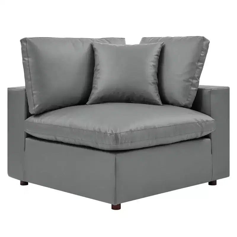 Commix Chaise d'Angle surdimensionnée en Similicuir Rembourrée de Duvet - Modway