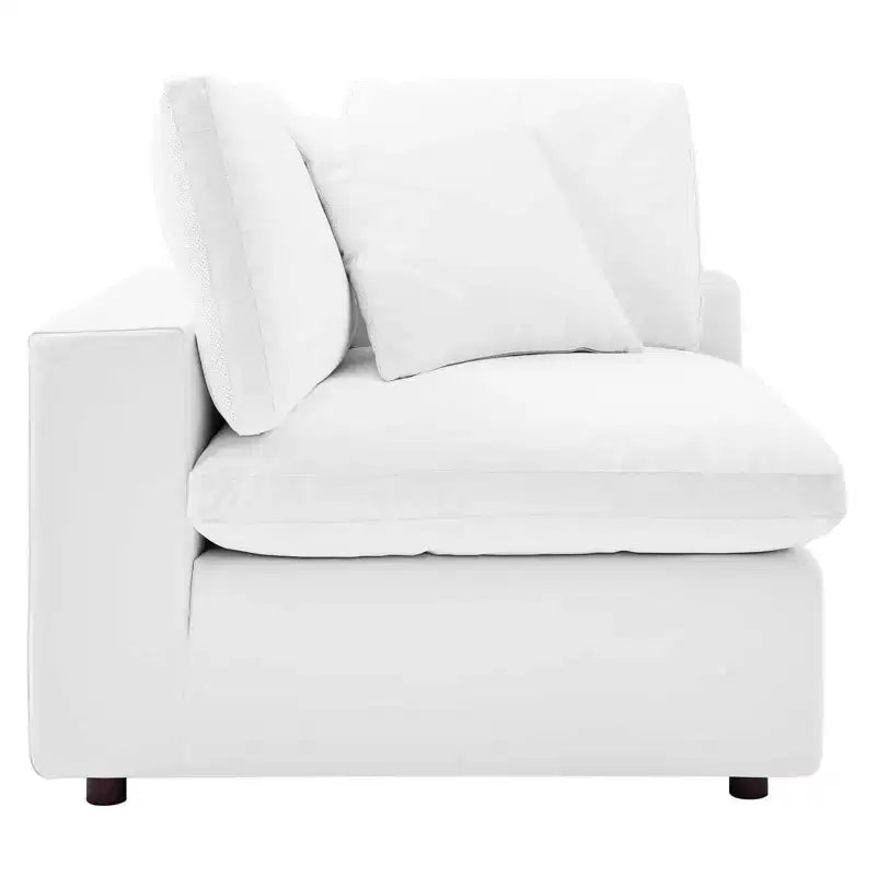 Commix Chaise d'Angle surdimensionnée en Similicuir Rembourrée de Duvet - Modway