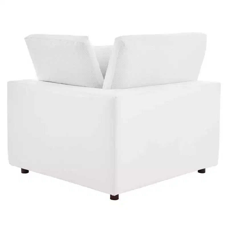 Commix Chaise d'Angle surdimensionnée en Similicuir Rembourrée de Duvet - Modway