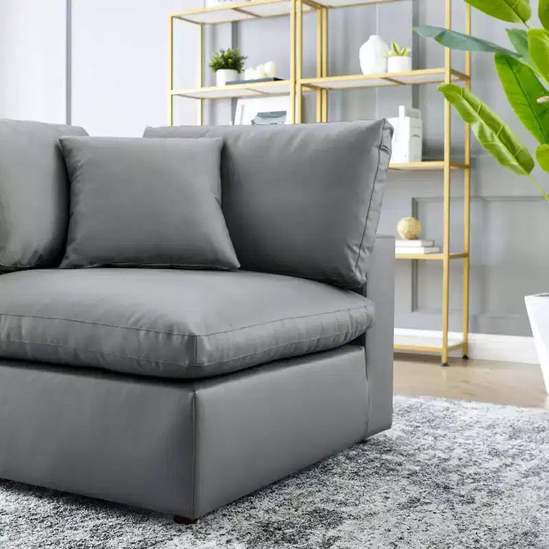 Commix Down Filled Overstuffed Vegan Leather Corner Chair - Modway