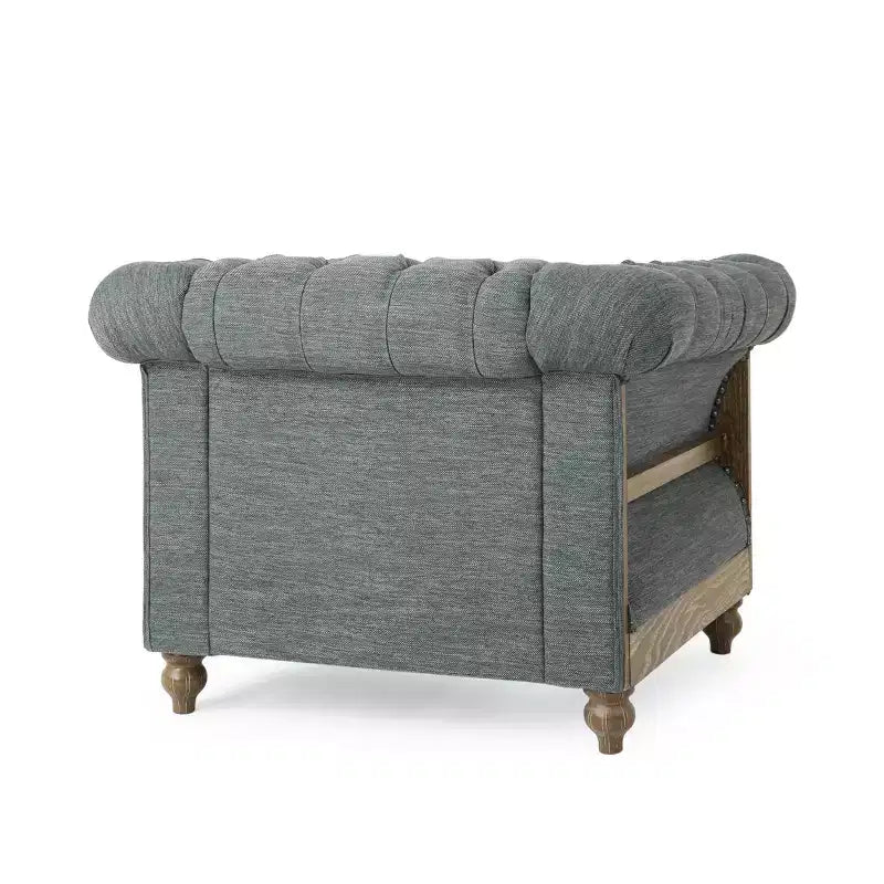 Fauteuil club capitonné en tissu Voll Chesterfield avec bordure cloutée - Christopher Knight Home