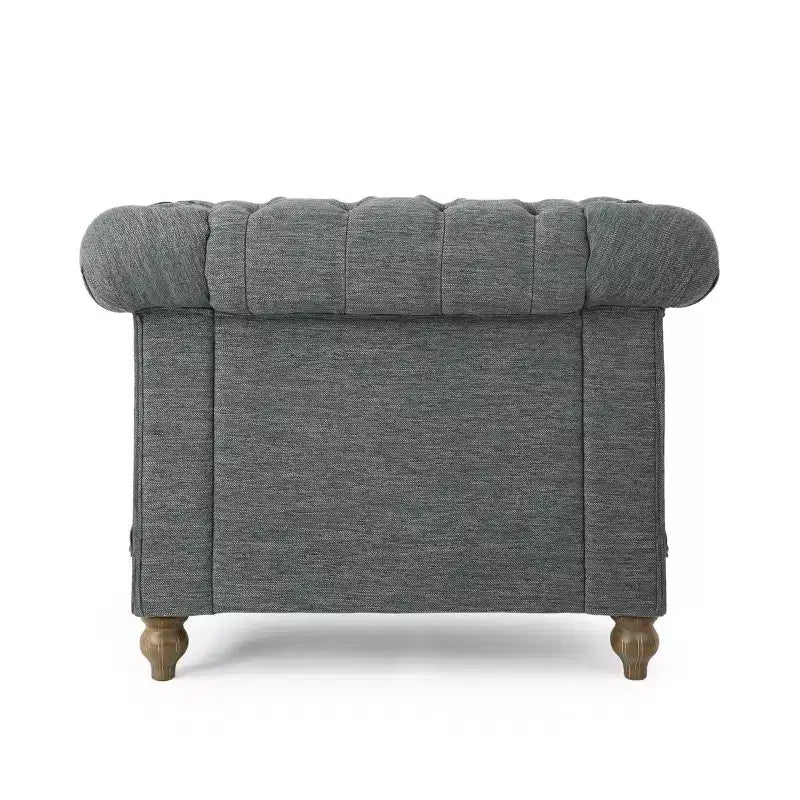 Fauteuil club capitonné en tissu Voll Chesterfield avec bordure cloutée - Christopher Knight Home