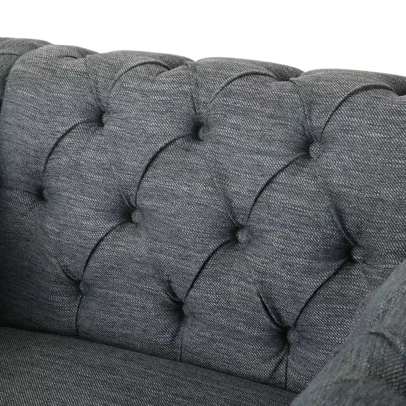 Fauteuil club capitonné en tissu Voll Chesterfield avec bordure cloutée - Christopher Knight Home