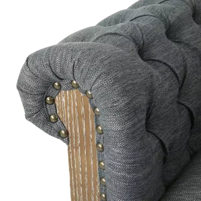 Fauteuil club capitonné en tissu Voll Chesterfield avec bordure cloutée - Christopher Knight Home