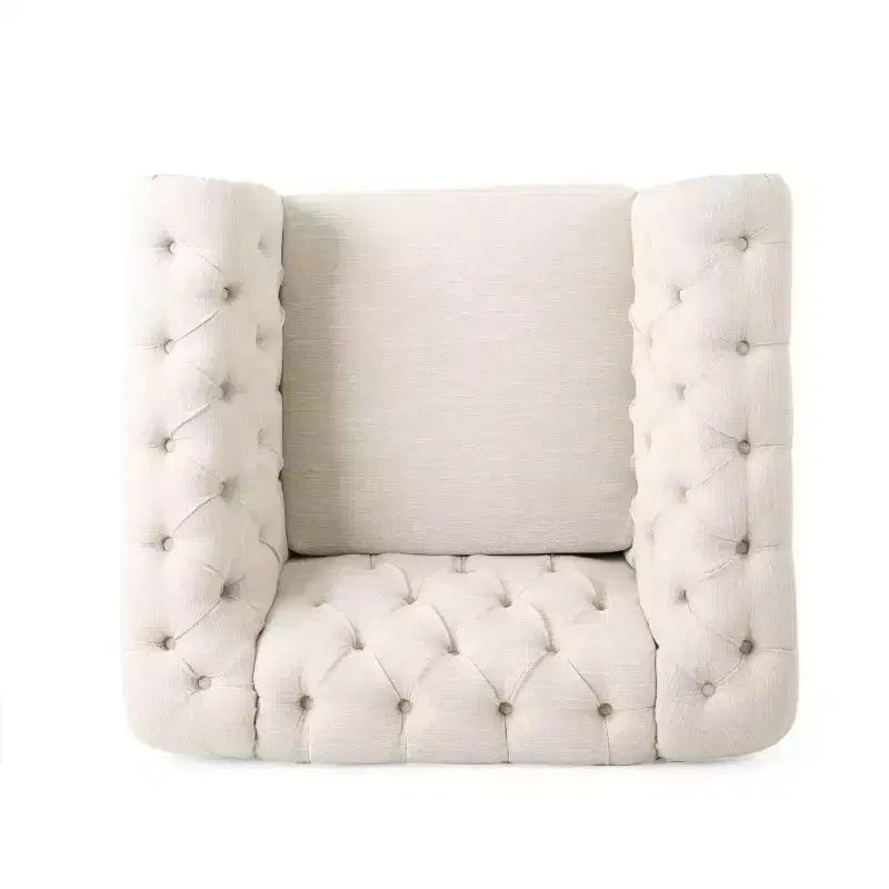 Fauteuil club capitonné en tissu Voll Chesterfield avec bordure cloutée - Christopher Knight Home