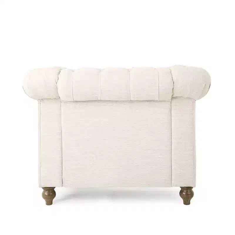 Fauteuil club capitonné en tissu Voll Chesterfield avec bordure cloutée - Christopher Knight Home