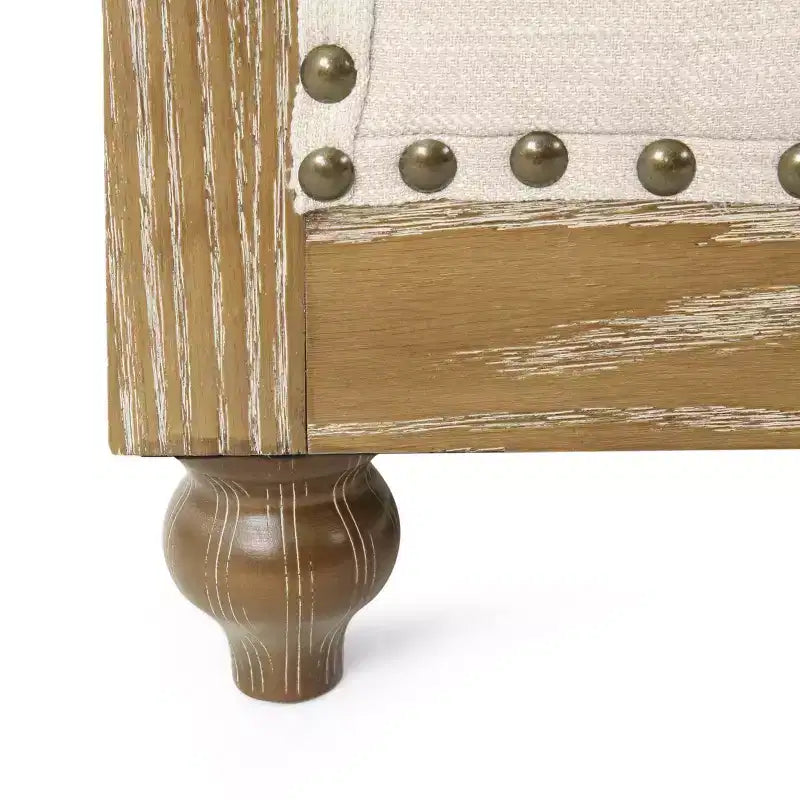 Fauteuil club capitonné en tissu Voll Chesterfield avec bordure cloutée - Christopher Knight Home