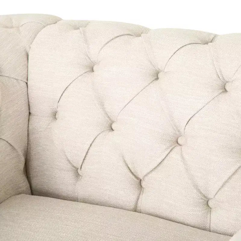 Fauteuil club capitonné en tissu Voll Chesterfield avec bordure cloutée - Christopher Knight Home