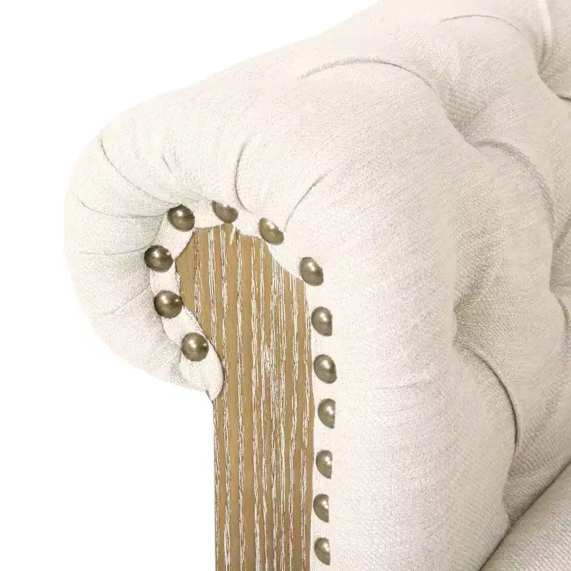 Fauteuil club capitonné en tissu Voll Chesterfield avec bordure cloutée - Christopher Knight Home