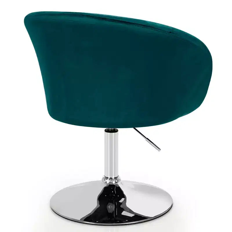 Costway Set of 2 Modern Velvet Chair Height Adjustable Bar Stool Swivel