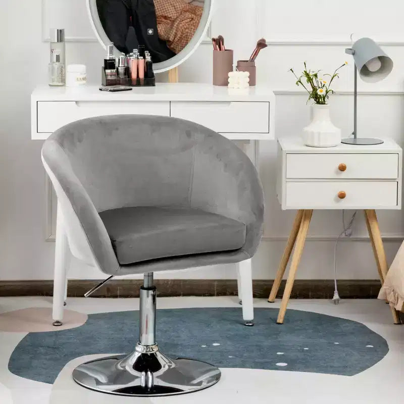 Costway Set of 2 Modern Velvet Chair Height Adjustable Bar Stool Swivel