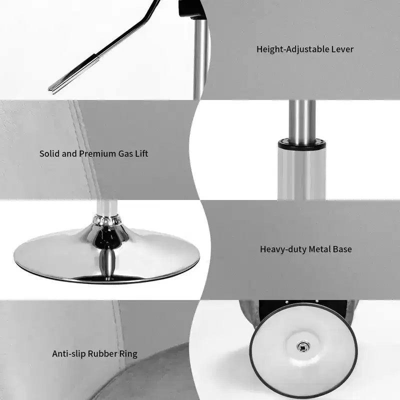 Costway Set of 2 Modern Velvet Chair Height Adjustable Bar Stool Swivel