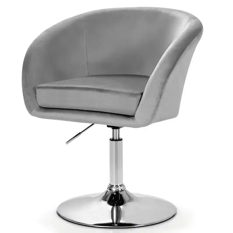 Costway Set of 2 Modern Velvet Chair Height Adjustable Bar Stool Swivel
