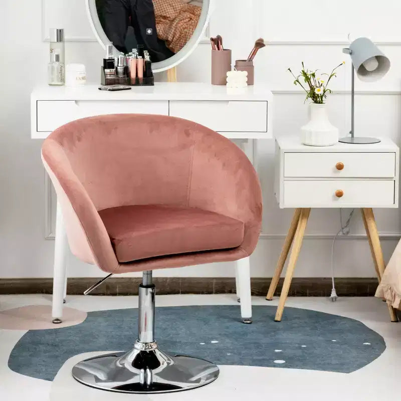 Costway Set of 2 Modern Velvet Chair Height Adjustable Bar Stool Swivel