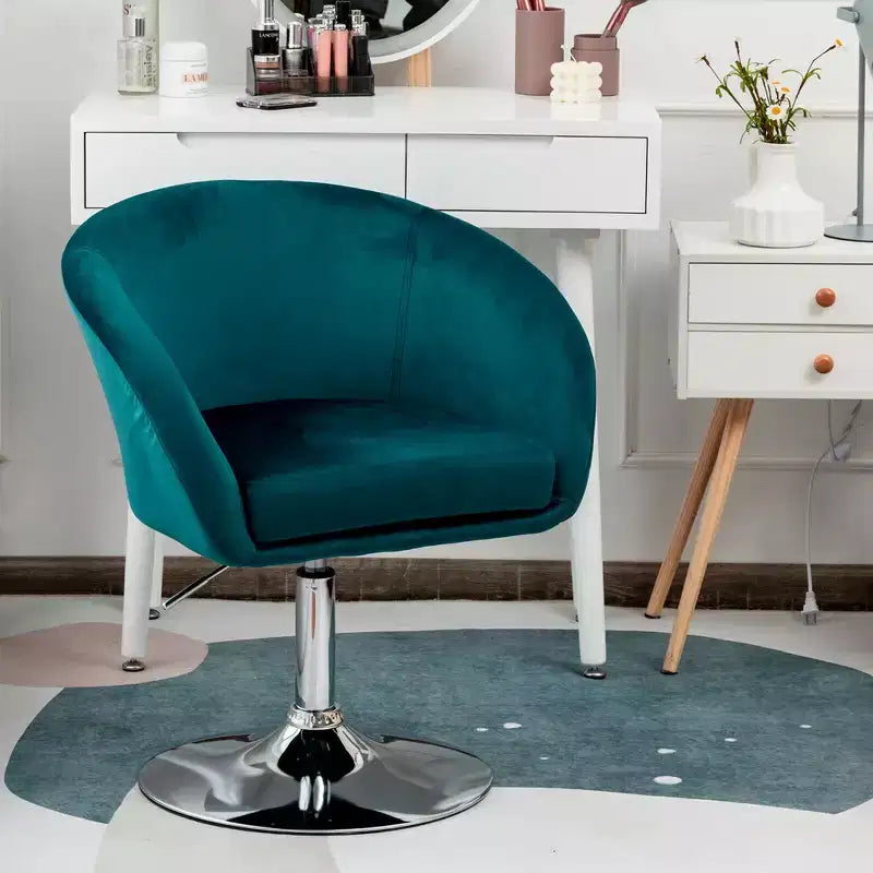 Costway Set of 2 Modern Velvet Chair Height Adjustable Bar Stool Swivel