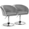 Costway Set of 2 Modern Velvet Chair Height Adjustable Bar Stool Swivel