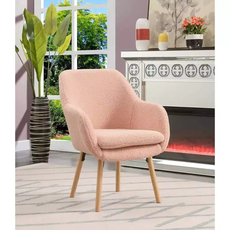 Fauteuil d'appoint Breighton Home Take a Seat Charlotte Wingback en similicuir mouton