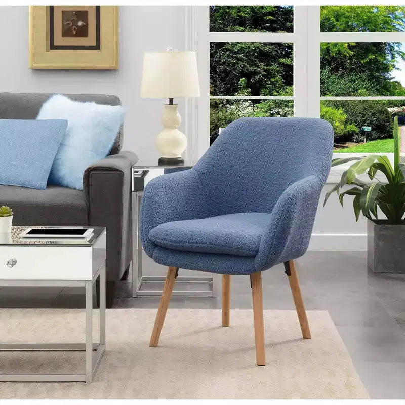 Fauteuil d'appoint Breighton Home Take a Seat Charlotte Wingback en similicuir mouton