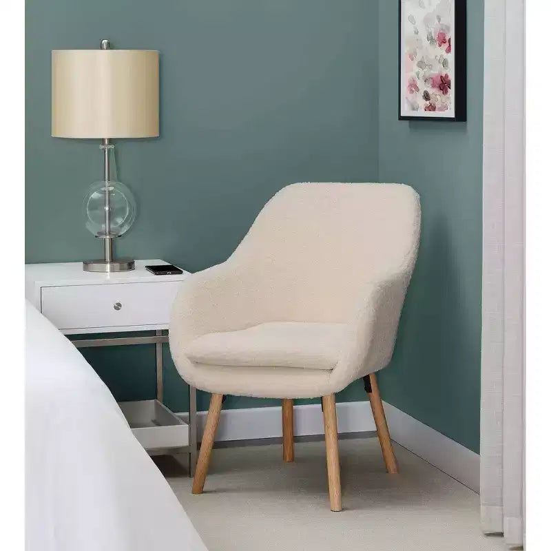 Fauteuil d'appoint Breighton Home Take a Seat Charlotte Wingback en similicuir mouton