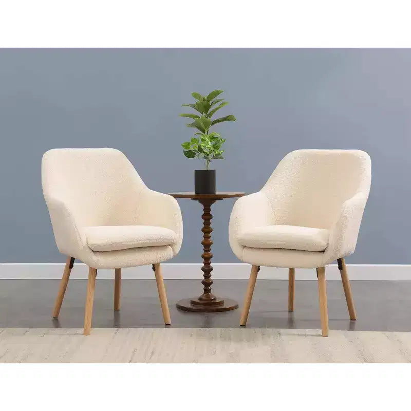 Fauteuil d'appoint Breighton Home Take a Seat Charlotte Wingback en similicuir mouton