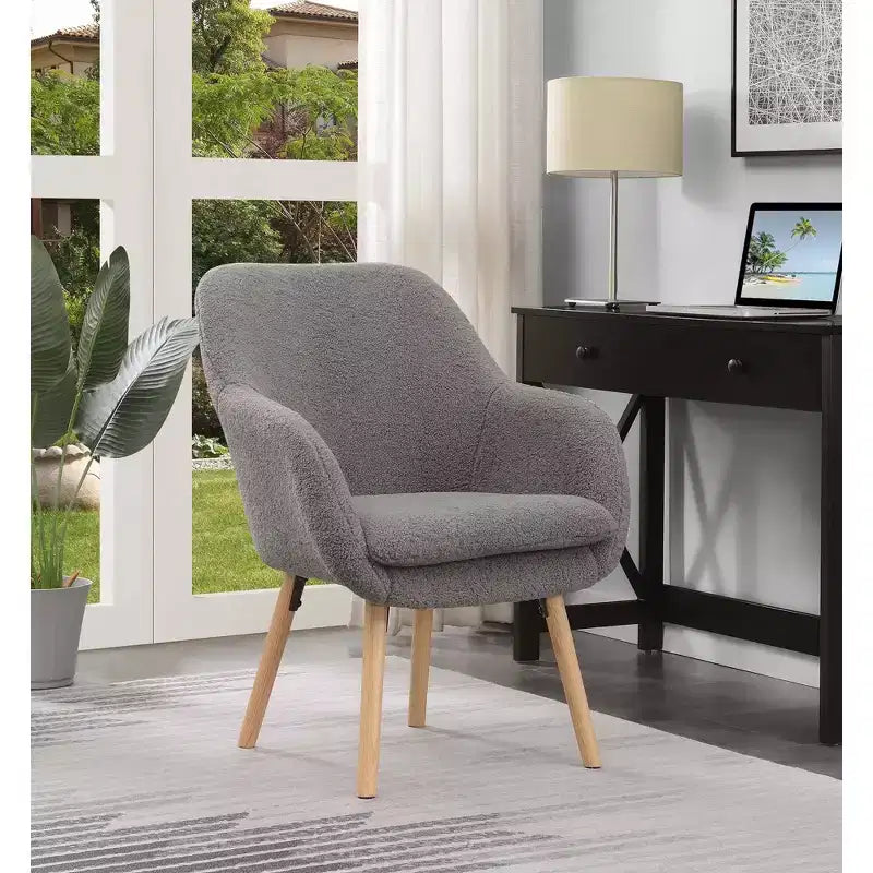 Fauteuil d'appoint Breighton Home Take a Seat Charlotte Wingback en similicuir mouton