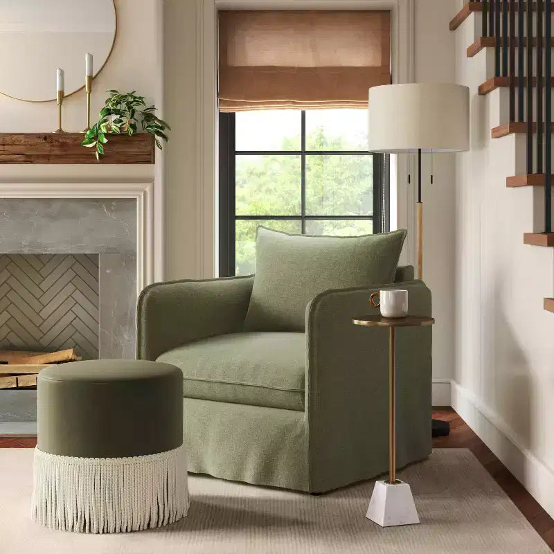 Berea Slouchy Lounge Chair with French Seams - Threshold