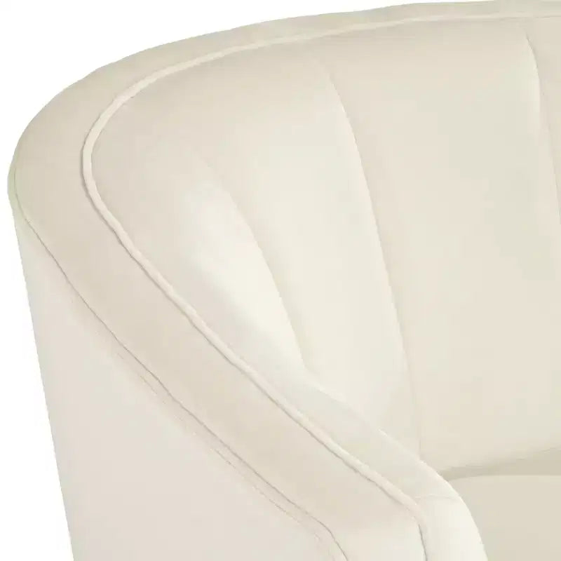 Fauteuil d'appoint capitonné en velours blanc et or Leighton 55 Downing Street