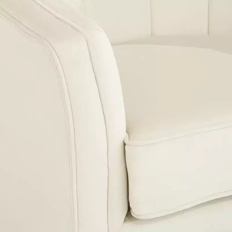 Fauteuil d'appoint capitonné en velours blanc et or Leighton 55 Downing Street