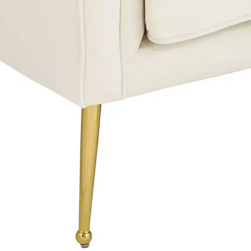Fauteuil d'appoint capitonné en velours blanc et or Leighton 55 Downing Street