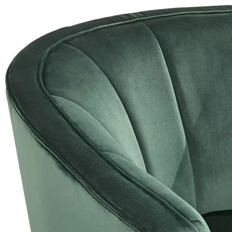 Fauteuil d'appoint capitonné en velours vert et doré 55 Downing Street Leighton