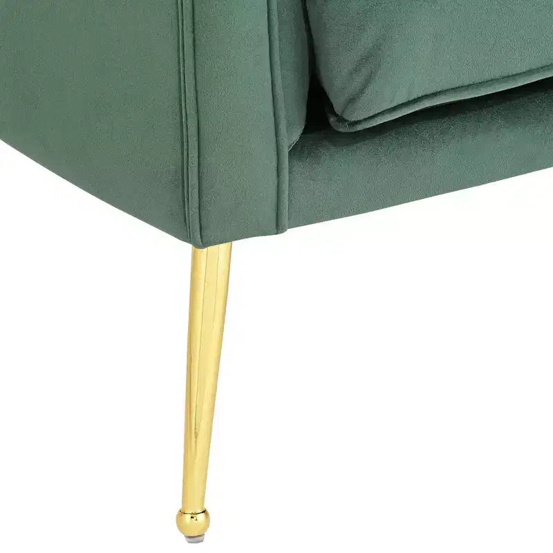 Fauteuil d'appoint capitonné en velours vert et doré 55 Downing Street Leighton