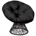 Costway Rattan Papasan Chair Ergonomic Chair 360-degree Swivel Soft Cushion Garden Red\ Black\Green
