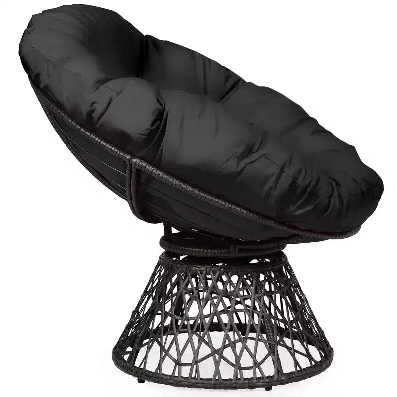 Fauteuil Papasan en rotin Costway, chaise ergonomique pivotante à 360 degrés, coussin moelleux, jardin Rouge/Noir/Vert