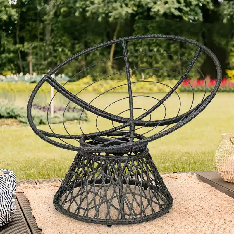 Fauteuil Papasan en rotin Costway, chaise ergonomique pivotante à 360 degrés, coussin moelleux, jardin Rouge/Noir/Vert