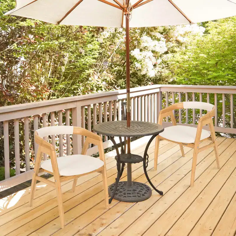 Lot de 2 chaises d'appoint en bambou Costway avec coussin d'assise