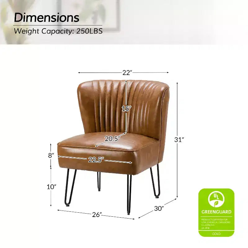 Eustacio Comtemporain Fauteuil d'appoint en similicuir capitonné avec pieds en métal | Karat Home