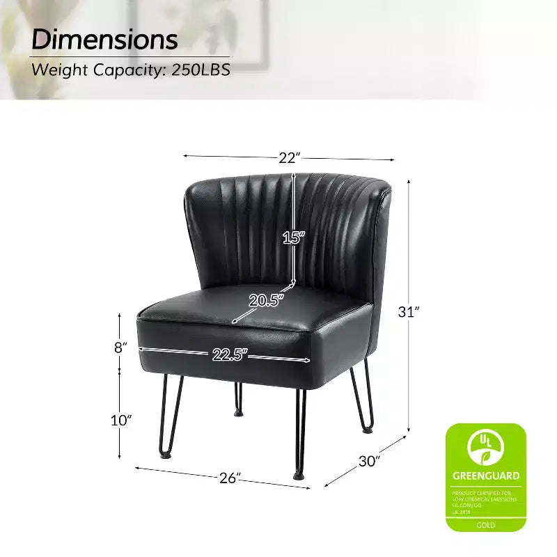 Eustacio Comtemporain Fauteuil d'appoint en similicuir capitonné avec pieds en métal | Karat Home