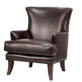 Fauteuil à oreilles en similicuir végane Jorge avec clous décoratifs pour salon et chambre | Karat Home