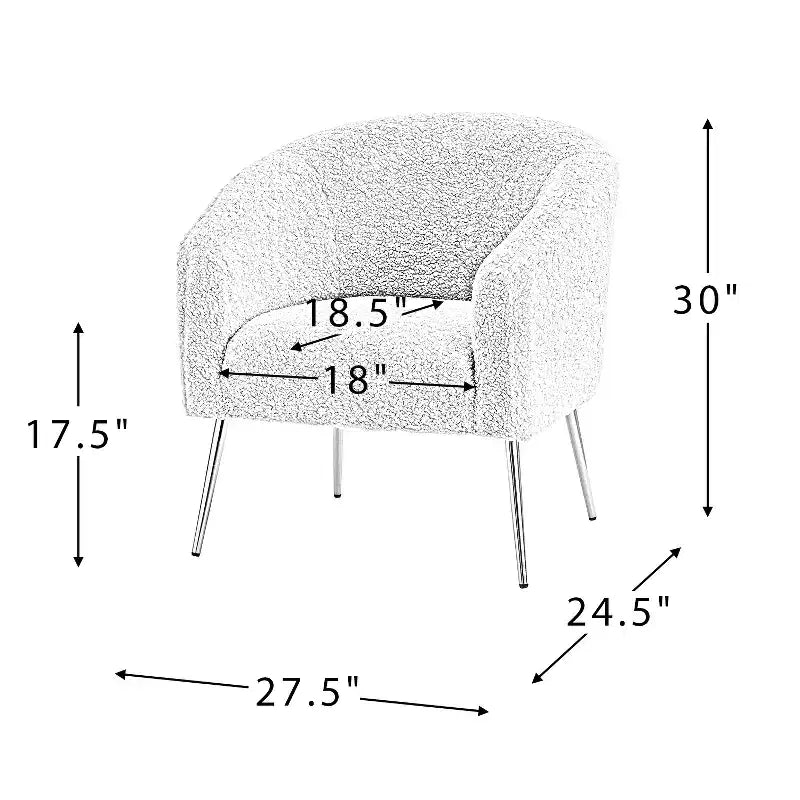 Vicenza Contemporary Wooden Upholstered Polyester Accent Barrel Chair with Metal Legs for Bedroom and Living Room | Karat Home