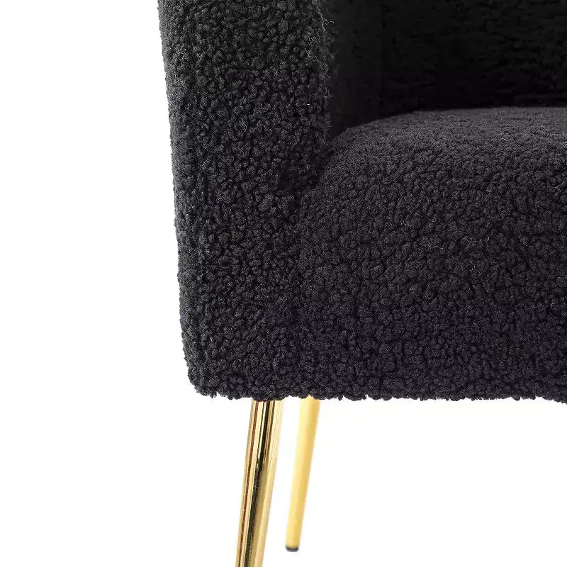 Vicenza Contemporary Wooden Upholstered Polyester Accent Barrel Chair with Metal Legs for Bedroom and Living Room | Karat Home