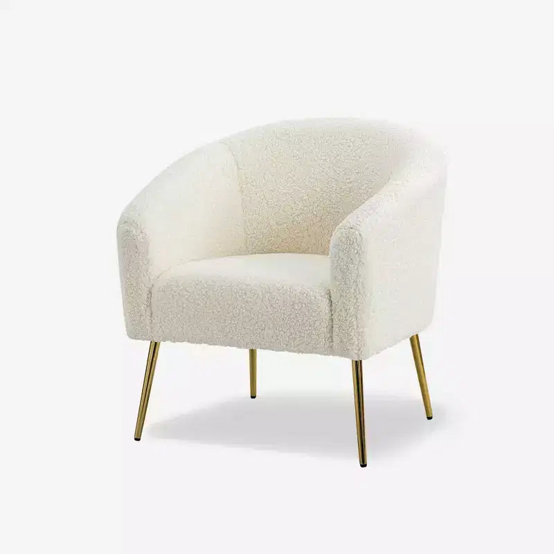 Vicenza Contemporary Wooden Upholstered Polyester Accent Barrel Chair with Metal Legs for Bedroom and Living Room | Karat Home