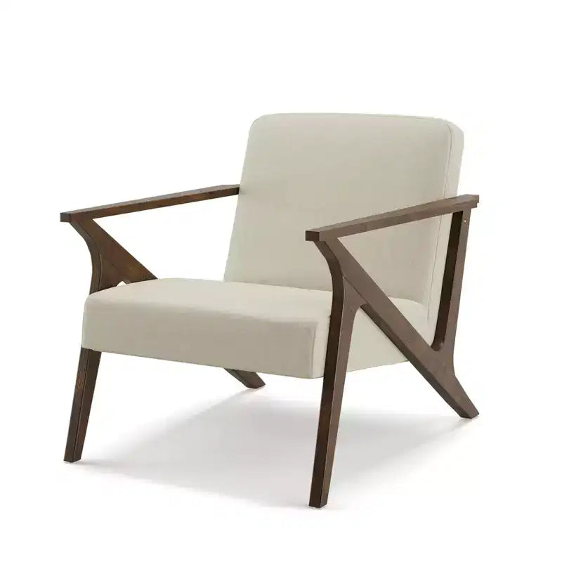 Fauteuil d'appoint rembourré Glenwillow Home 30 pouces de large, cadre en bois, style milieu de siècle