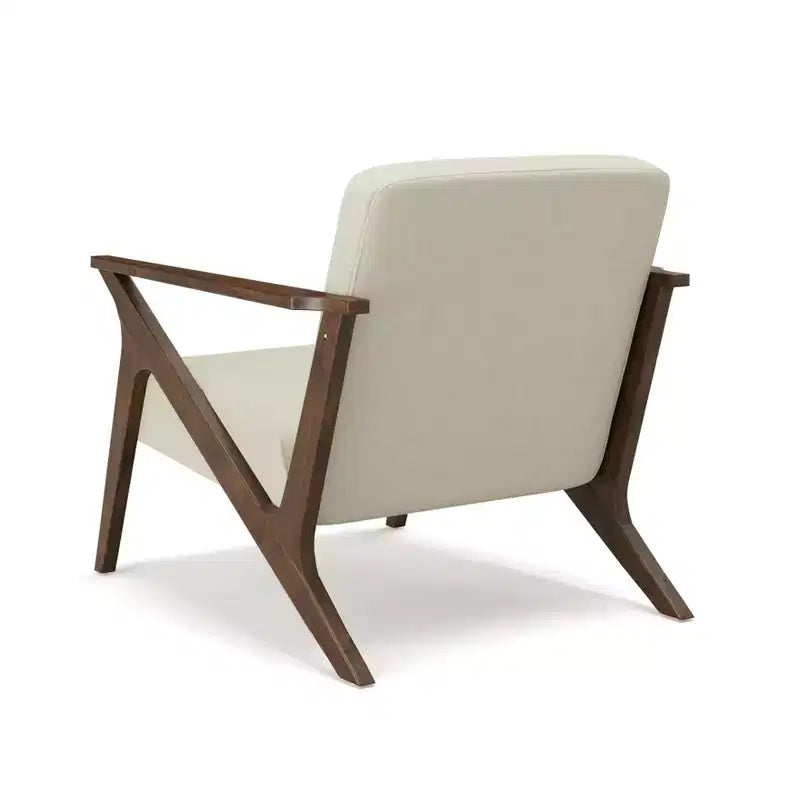 Fauteuil d'appoint rembourré Glenwillow Home 30 pouces de large, cadre en bois, style milieu de siècle