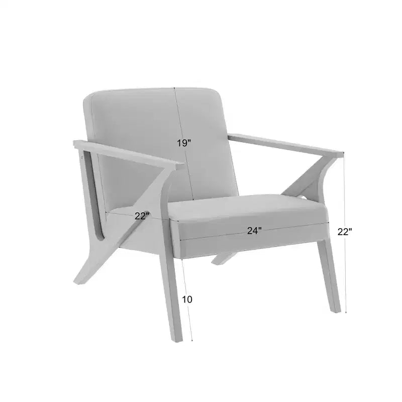 Fauteuil d'appoint rembourré Glenwillow Home 30 pouces de large, cadre en bois, style milieu de siècle