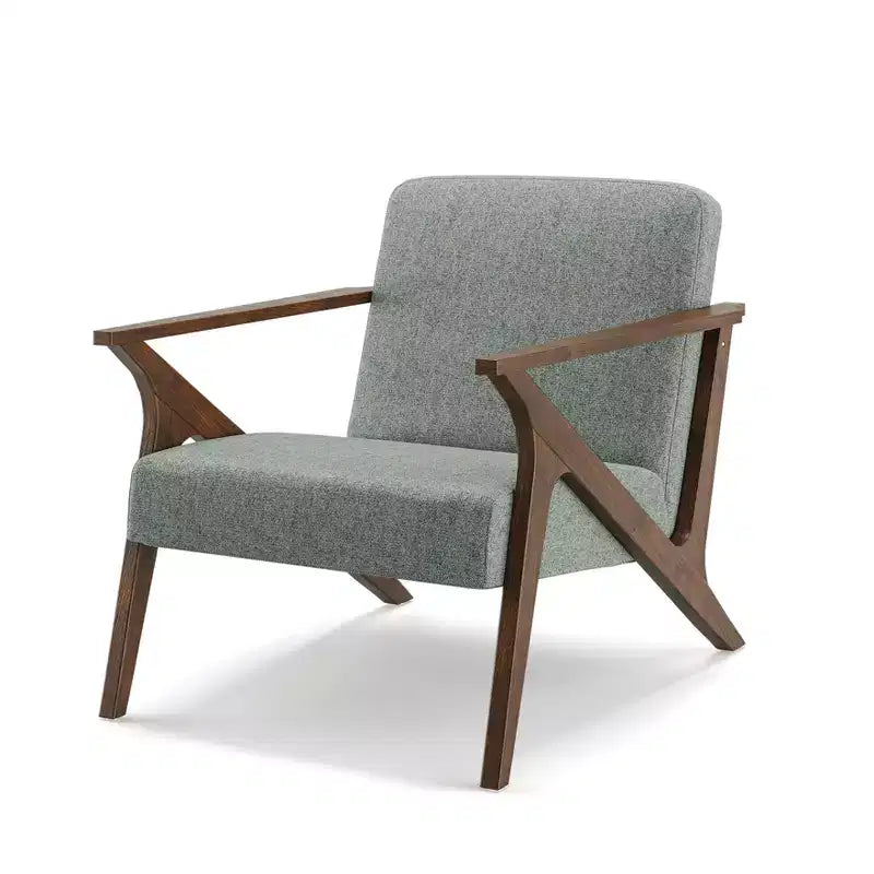 Fauteuil d'appoint rembourré Glenwillow Home 30 pouces de large, cadre en bois, style milieu de siècle
